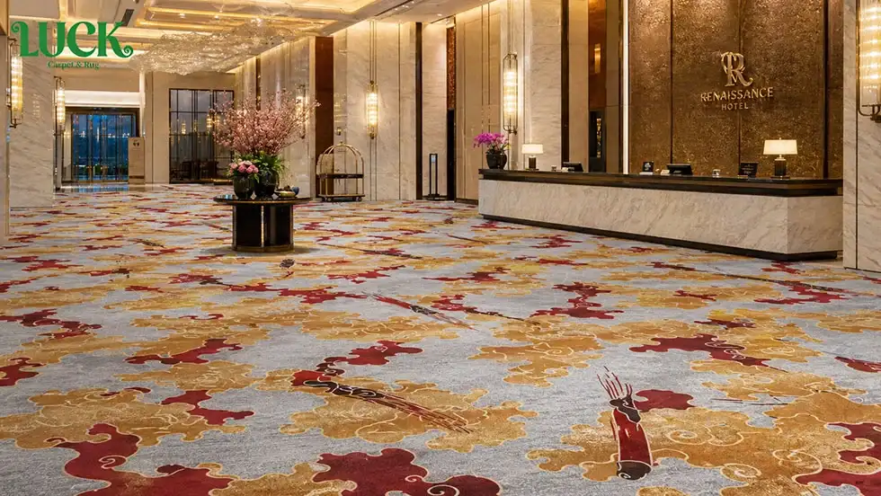 Nylon Printed Wall To Wall Carpet For Lobby