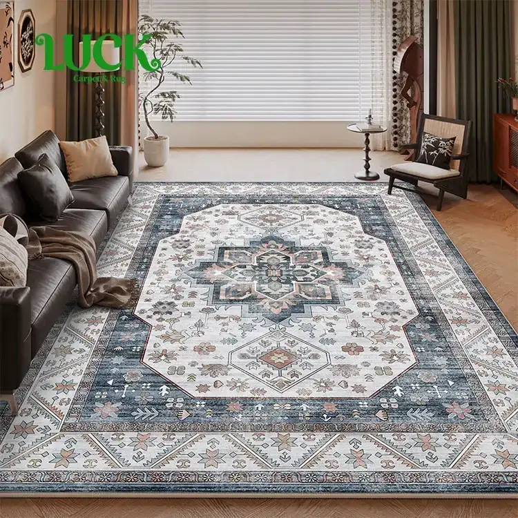 Tappeto stampato in poliestere con supporto in cotone